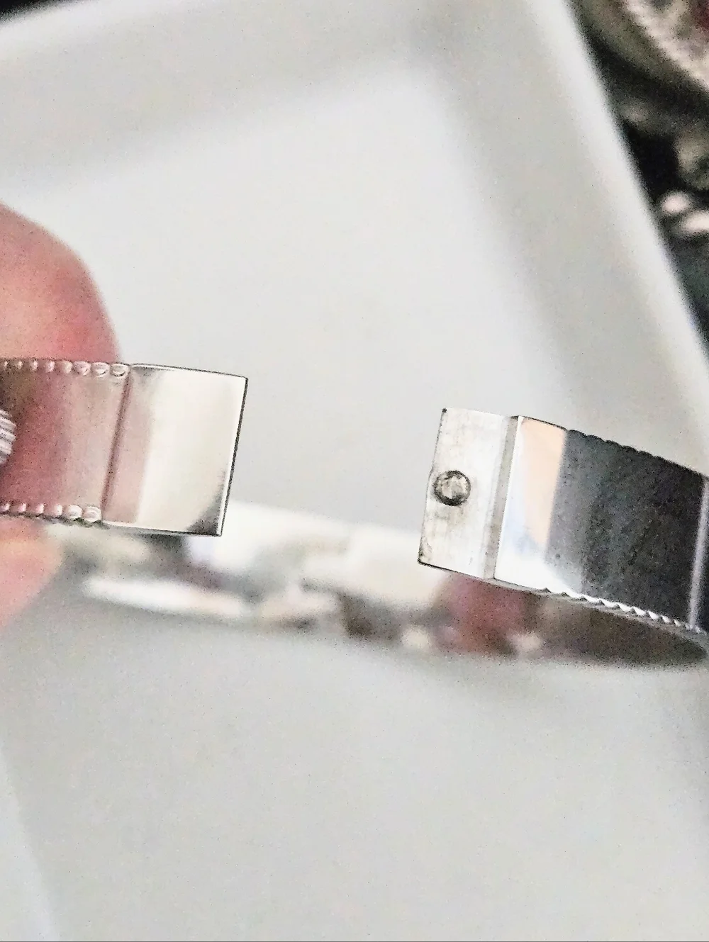 PINK CLOVER BANGLE CUFF BRACELET STAINLESS STEEL SIZE 5.5 - 6